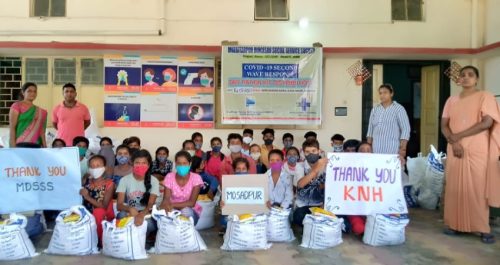 Covid-19 relief distribution in Begusarai