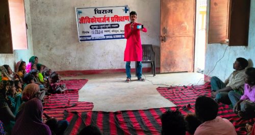 Livelihood training of parents at Chandpura, Begusarai