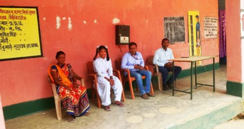School linkage visit of NFE center students at middle school Chharda village, block Sisai, district Gumla, Jharkhand.